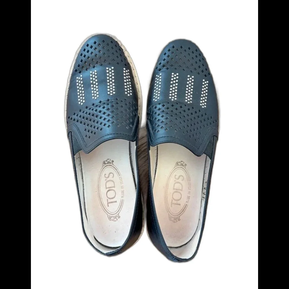 TODS Leather espadrilles slip on sz 7